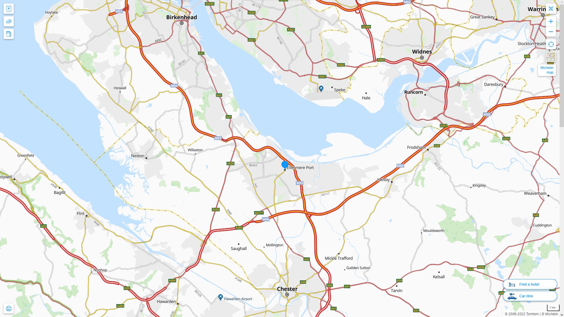 Ellesmere Port Royaume Uni Autoroute et carte routiere